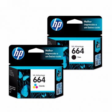 Combo Cartucho de Tinta HP 664 Preto F6V29AB e Color F6V28AB